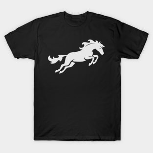 White Horse Jumping Silouhette T-Shirt